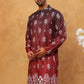 Printed Cotton Blend Kurta (65KO 5405 Maroon ) [FF] [P-8-7]