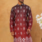 Printed Cotton Blend Kurta (65KO 5405 Maroon ) [FF] [P-8-7]