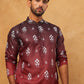Printed Cotton Blend Kurta (65KO 5405 Maroon ) [FF] [P-8-7]