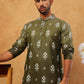 Printed Cotton Blend Kurta (65KO 5405 Olive ) [FF] [P-8-7]