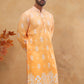 Printed Cotton Blend Kurta (65KO 5405 Orange ) [FF] [P-8-7]