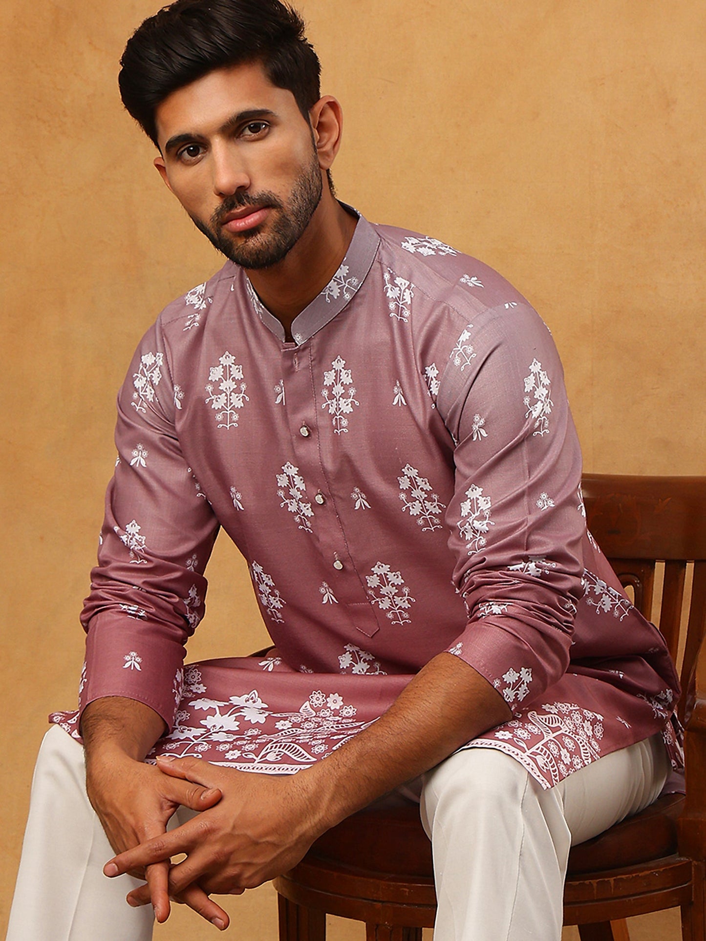 Printed Cotton Blend Kurta (65KO 5405 Pink ) [FF] [P-8-7]