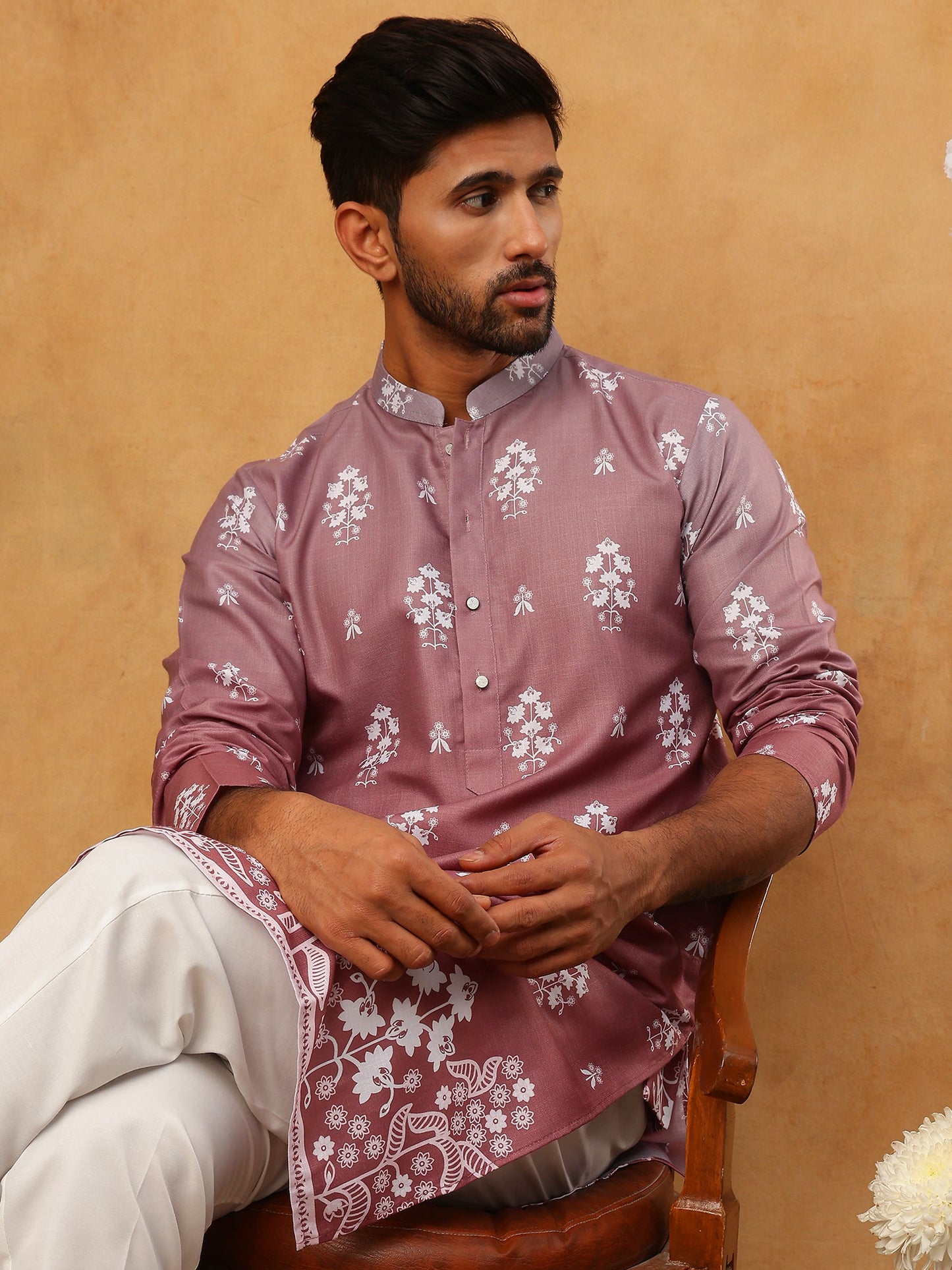 Printed Cotton Blend Kurta (65KO 5405 Pink ) [FF] [P-8-7]