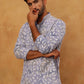 Printed & Embroidered Kurta (65KO 5406 Blue ) [FF] [G-8]