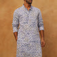 Printed & Embroidered Kurta (65KO 5406 Blue ) [FF] [G-8]