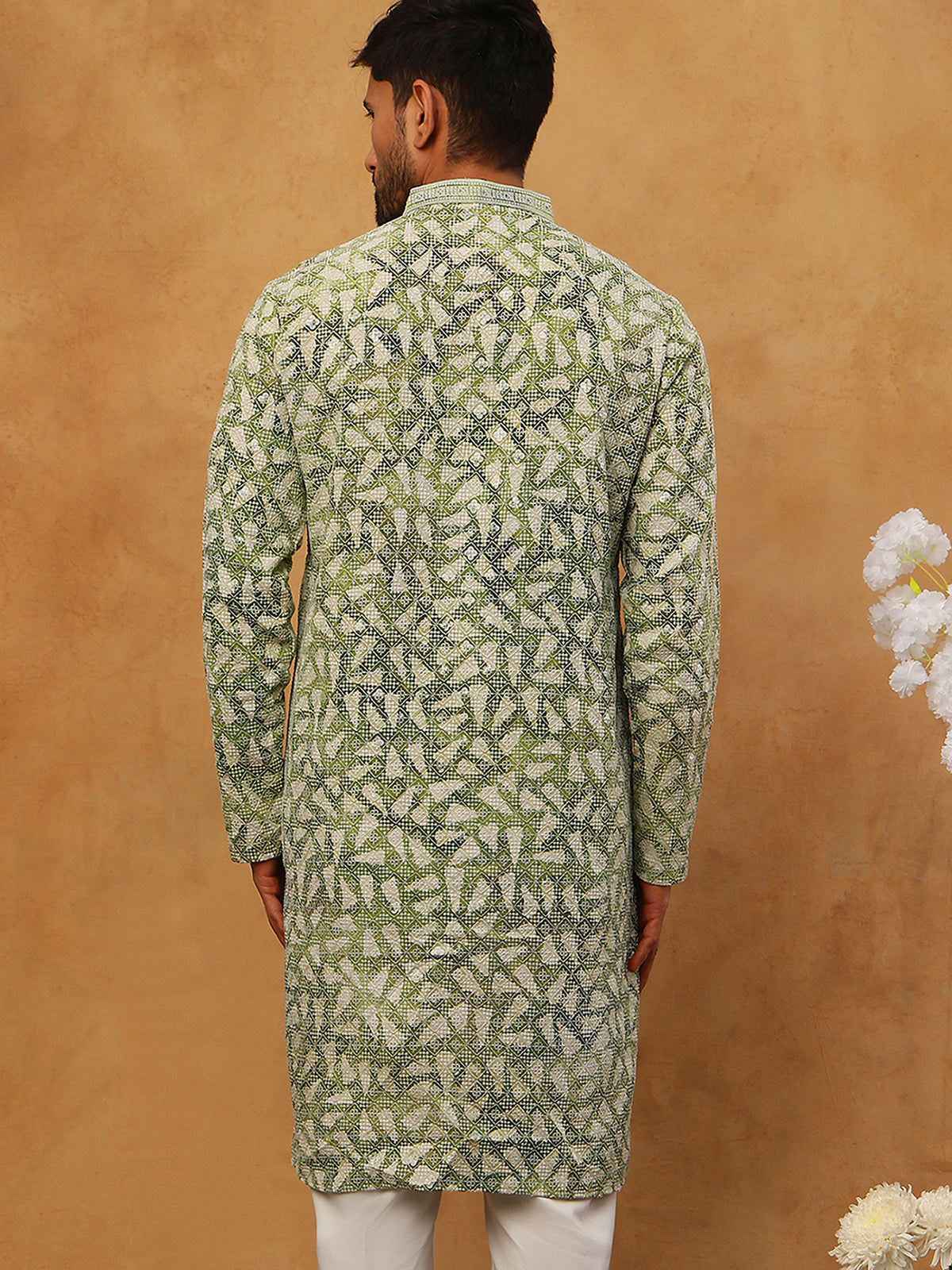 Printed & Embroidered Kurta (65KO 5406 Green ) [FF] [G-8]