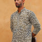Printed & Embroidered Kurta (65KO 5406 Olive ) [FF] [G-8]