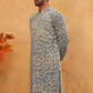 Printed & Embroidered Kurta (65KO 5406 Olive ) [FF] [G-8]