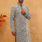 Printed & Embroidered Kurta (65KO 5406 Olive ) [FF] [G-8]