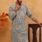 Printed & Embroidered Kurta (65KO 5406 Olive ) [FF] [G-8]