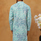 Printed & Embroidered Kurta (65KO 5406 Sky ) [FF] [G-8]