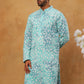 Printed & Embroidered Kurta (65KO 5406 Sky ) [FF] [G-8]