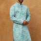 Printed & Embroidered Kurta (65KO 5406 Sky ) [FF] [G-8]