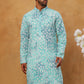 Printed & Embroidered Kurta (65KO 5406 Sky ) [FF] [G-8]