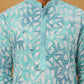 Printed & Embroidered Kurta (65KO 5406 Sky ) [FF] [G-8]