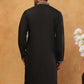 Embroidered Silk Blend Kurta (65KO 5407 Black ) [FF] [D-1]