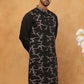 Embroidered Silk Blend Kurta (65KO 5407 Black ) [FF] [D-1]