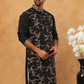 Embroidered Silk Blend Kurta (65KO 5407 Black ) [FF] [D-1]