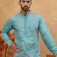 Embroidered Silk Blend Kurta (65KO 5407 Sky ) [FF] [D-1]