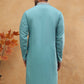 Embroidered Silk Blend Kurta (65KO 5407 Sky ) [FF] [D-1]