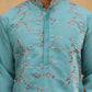 Embroidered Silk Blend Kurta (65KO 5407 Sky ) [FF] [D-1]