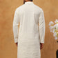 Men’s Ethnic Cotton Embroidered Kurta (65KO 5408 White ) [FF] [P-17-18]