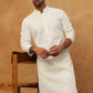 Men’s Ethnic Cotton Embroidered Kurta (65KO 5408 White ) [FF] [P-17-18]
