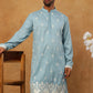 Traditional Silk Blend Embroidered Kurta (65KO 5411 Blue ) [FF] [F-2-3]