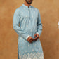 Traditional Silk Blend Embroidered Kurta (65KO 5411 Blue ) [FF] [F-2-3]