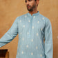 Traditional Silk Blend Embroidered Kurta (65KO 5411 Blue ) [FF] [F-2-3]