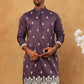 Traditional Silk Blend Embroidered Kurta (65KO 5411 Purple ) [FF] [F-2-3]