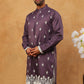 Traditional Silk Blend Embroidered Kurta (65KO 5411 Purple ) [FF] [F-2-3]