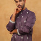 Traditional Silk Blend Embroidered Kurta (65KO 5411 Purple ) [FF] [F-2-3]