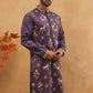 Men Silk Blend Kurta with Embroidery (65KO 5412 Purple ) [FF] [F-3]