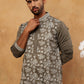 Men Ethnic Embroidered Kurta (65KO 5413 Grey ) [FF] [Q-11-14]