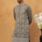 Men Ethnic Embroidered Kurta (65KO 5413 Grey ) [FF] [Q-11-14]