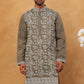 Men Ethnic Embroidered Kurta (65KO 5413 Grey ) [FF] [Q-11-14]