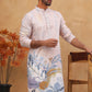Printed Cotton Blend Kurta with Thread Work (65KO 5414 Peach ) [FF] [A-1-4]