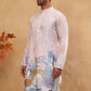 Printed Cotton Blend Kurta with Thread Work (65KO 5414 Peach ) [FF] [A-1-4]