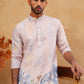 Printed Cotton Blend Kurta with Thread Work (65KO 5414 Peach ) [FF] [A-1-4]