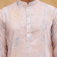 Printed Cotton Blend Kurta with Thread Work (65KO 5414 Peach ) [FF] [A-1-4]