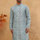 Printed Cotton Blend Kurta with Thread Work (65KO 5416 Blue ) [FF] [J-1]