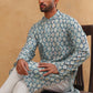 Printed Cotton Blend Kurta with Thread Work (65KO 5416 Blue ) [FF] [J-1]