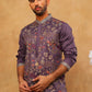 Premium Silk Blend Embroidered Kurta (65KO 5418 Purple ) [FF] [B-12]