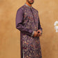 Premium Silk Blend Embroidered Kurta (65KO 5418 Purple ) [FF] [B-12]