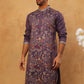 Premium Silk Blend Embroidered Kurta (65KO 5418 Purple ) [FF] [B-12]