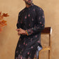 Cotton Blend Printed Straight Kurta (65KO 5419 Black ) [FF] [O-14]