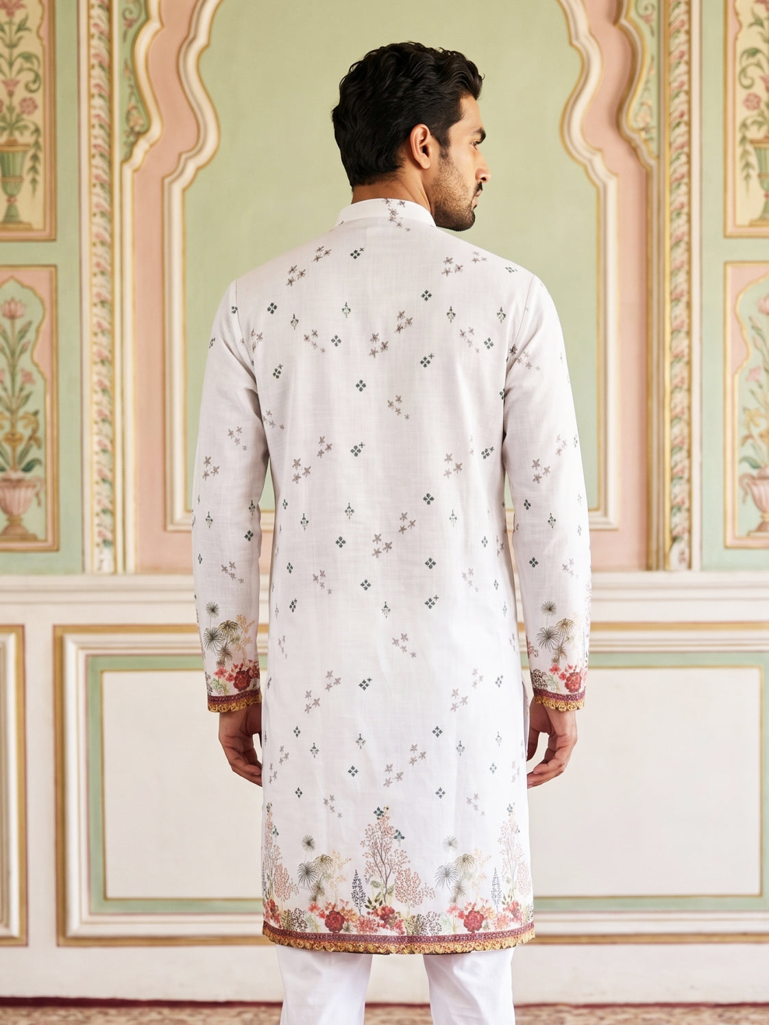 Cotton Blend Printed Straight Kurta
