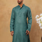Festive Cotton Blend Printed Kurta ( 65KO 5421Sea-Green S ) [FF] [P-11-10]