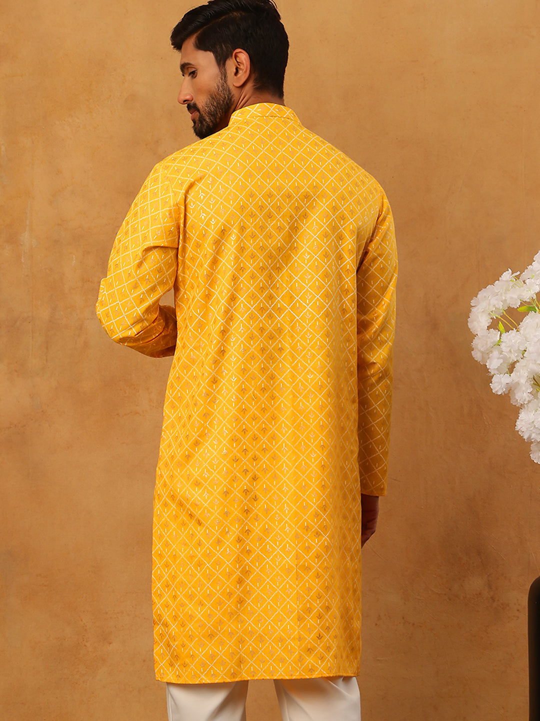 Festive Cotton Blend Printed Kurta (65KO 5421 Yellow ) [FF] [P-11-10]